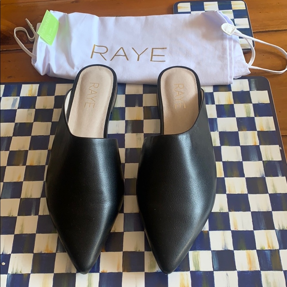 RAYE Starlet black leather flats